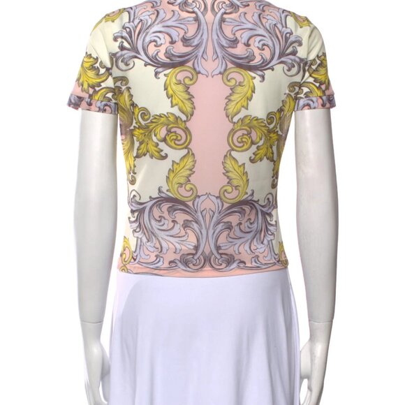 ALICE + OLIVIA DAYDREAMER PAISLEY TESS PASTEL PINK GOLD MESH TOP SHIRT SMALL S - Picture 12 of 16